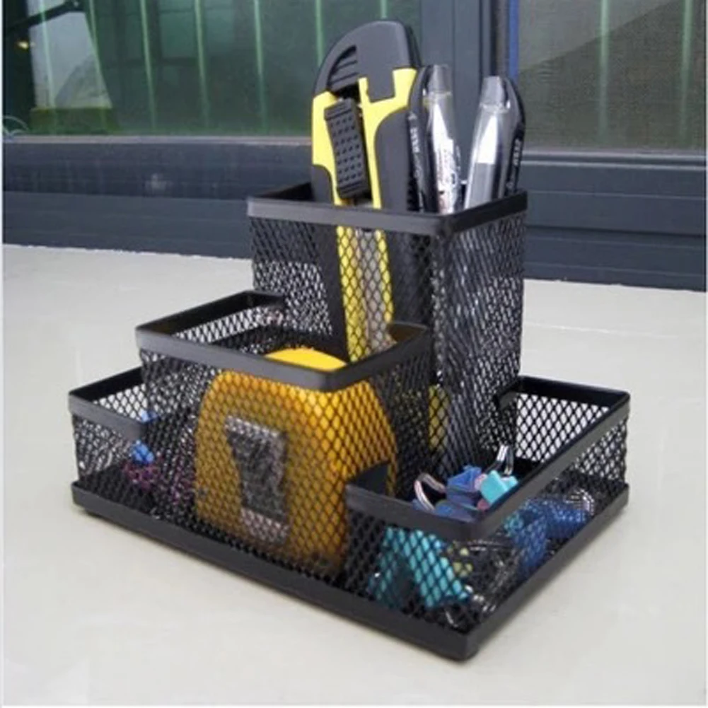 

Mesh Cube Large Capacity Metal Stand Combination Holder Desk Desktop Accessories Stationery Organizer Pen Pencil Office Supplies