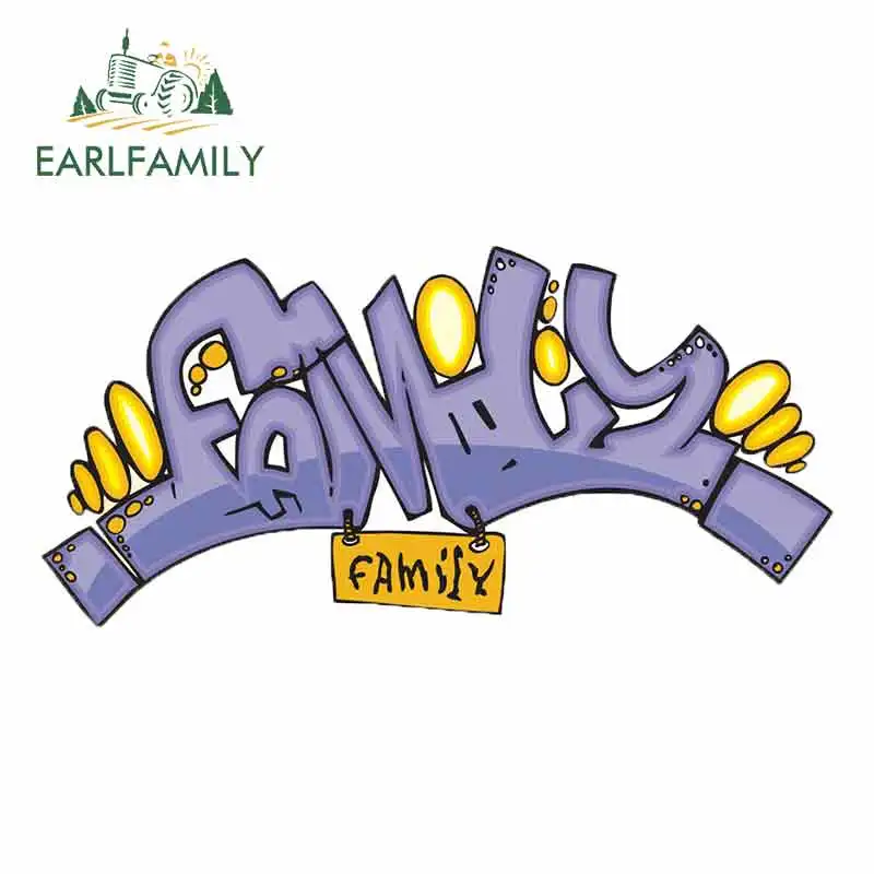 

EARLFAMILY 13cm x 9.7cm Family Graffiti Piece Funny Car Stickers DIY Oem Fine Decal Bumper Trunk Truck Graphics JDM Accessories
