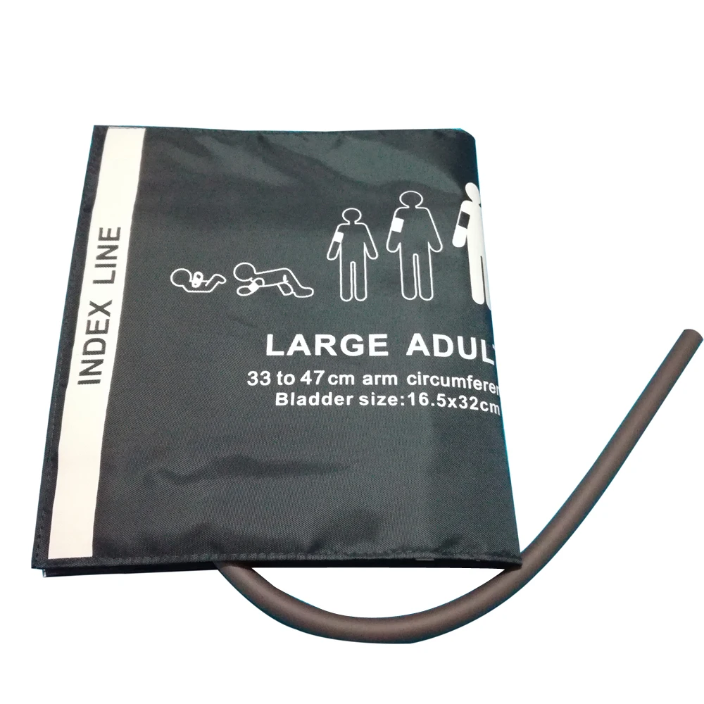 Large blood pressure cuff reusable nylon oxford single tube extra large adult arm 33 47cm size