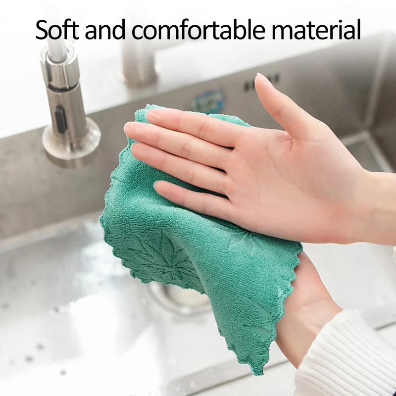 

5 Piece practical Microfiber Super Absorbent Dishcloth High Efficiency Tableware Home Cleaning Towel Kitchen Utensils Gadgets
