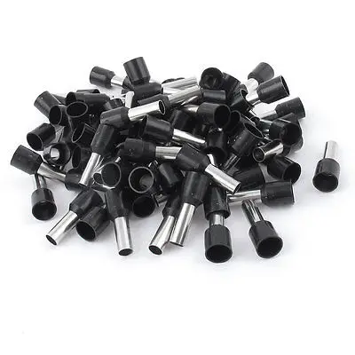 

100pcs AWG18 Wire Copper Crimp Connector Insulated Ferrule Cord Terminal Black