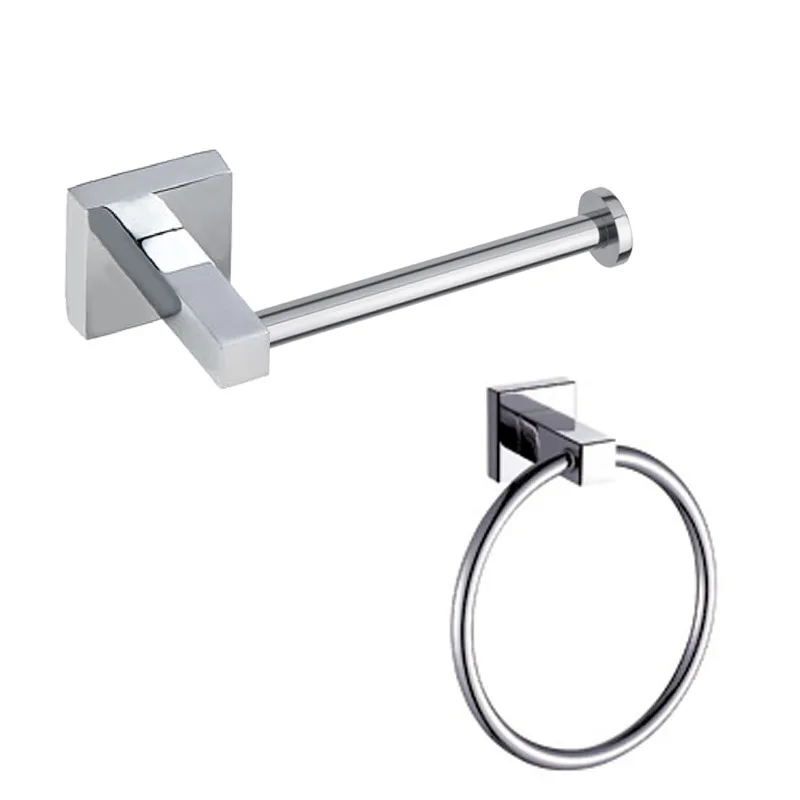 

1pcs Paper Holder+1pcs Towel Ring Hanger Bathroom Towel Paper Toilet Kit Wall Hanging Mount Home Room Decoration