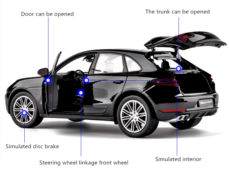 Welly 1:24 Porsche macan черный автомобиль сплав модель автомобиля моделирование автомобиля украшение коллекция подарок игрушка Литье модель игрушка для мальчиков