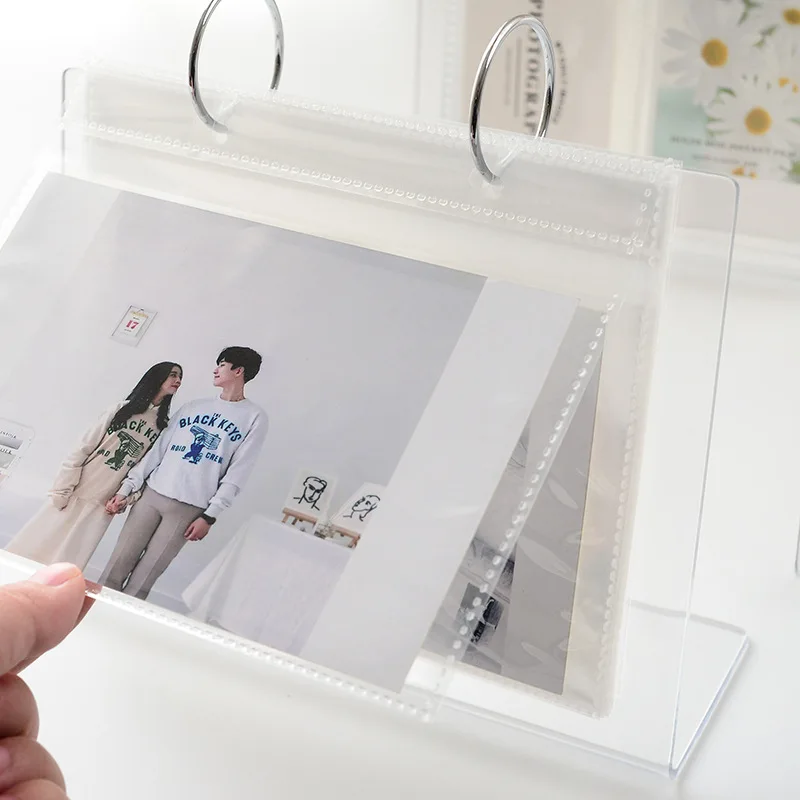 SHARKBANG Acrylic 3"/4"/5"/6" Postcards Collection Book Mini Kpop Photos Organizer-Desktop Standing Photo Cards Book Holder
