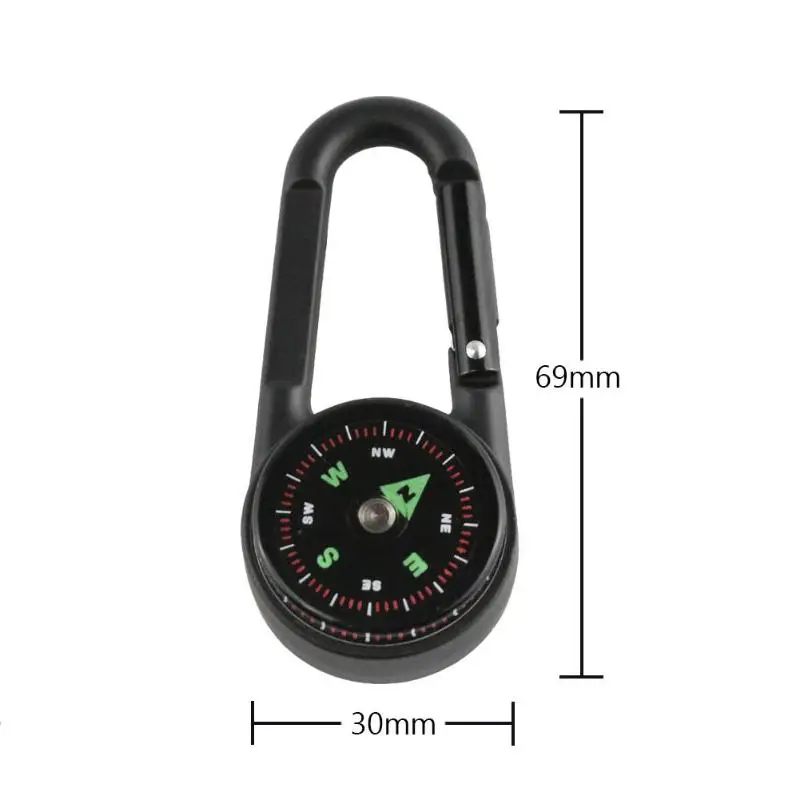 Карабин с компасом крючок из цинкового сплава акриловое зеркальное покрытие термометр для выживания на открытом воздухе походные двухсторонние компасы
