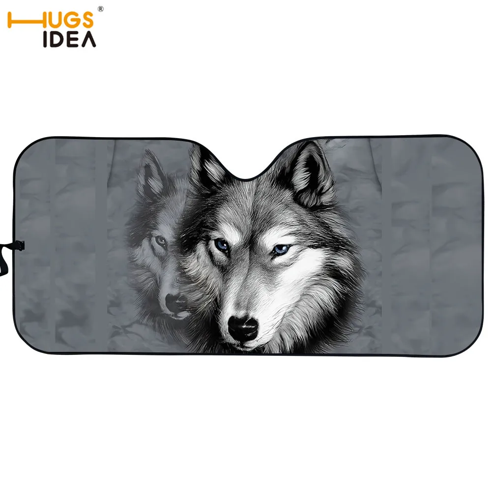 3D дикий волк печать автомобиля солнцезащитный козырек внедорожник лобовое