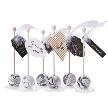 

Polymer Clay Candy 6 Style Grey marble Lollipop luxurious wedding Decor Hanging Ornament For New Year birthdayParty Dessert shop