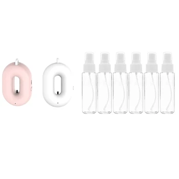 

6Pcs Empty Transparent Plastic Fine Mist Spray Bottle with 2 Sets of 5 Million Negative Ion PM2.5 Portable Air Purifier