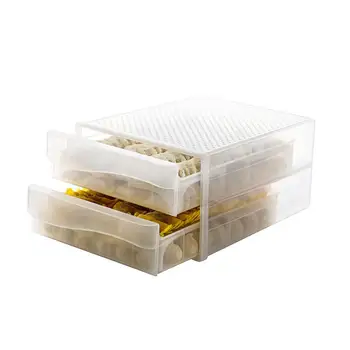

Dumplings Storage Box Transparent Plastic Multi-layer Tray Drawer-type Fresh Keeping Box For Home Kitchen Home Organizer
