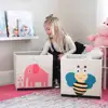 2022 New 13 inch Cube Folding Storage Box Cartoon Animal Storage Bin Oxford Fabric Storage Boxes For Nursery Toys Organizers 4