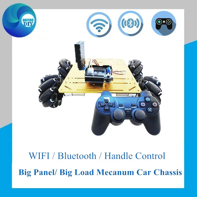 WIFI Control Big load 96mm Mecanum Wheel RC Car Chassis  Handle Control Heavy Load Smart Car Chassis 37GB-520 Motors DIY Set