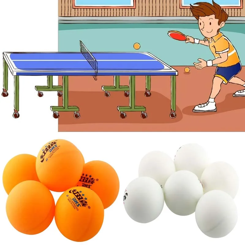 6Pcs 3 stars DHS 40MM Olympic Tennis Orange Yellow Ping Pong Balls Durable