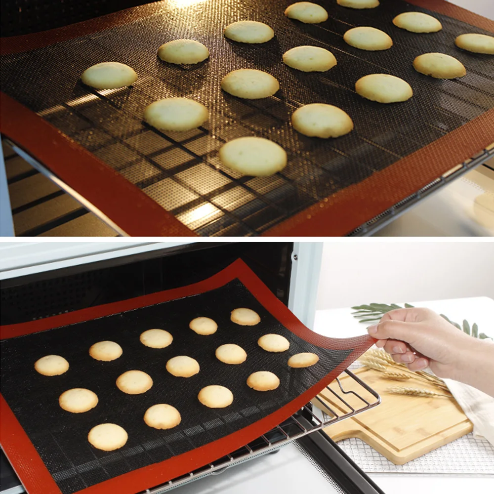 Peahefy Tapis de Cuisson en Silicone, Plaque de Cuisson en Silicone,  Antiadhésif Tapis de Cuisson en Silicone Four Pâte Feuilleté Macaron Gâteau  Cookie Feuille Cuisine à la Maison 