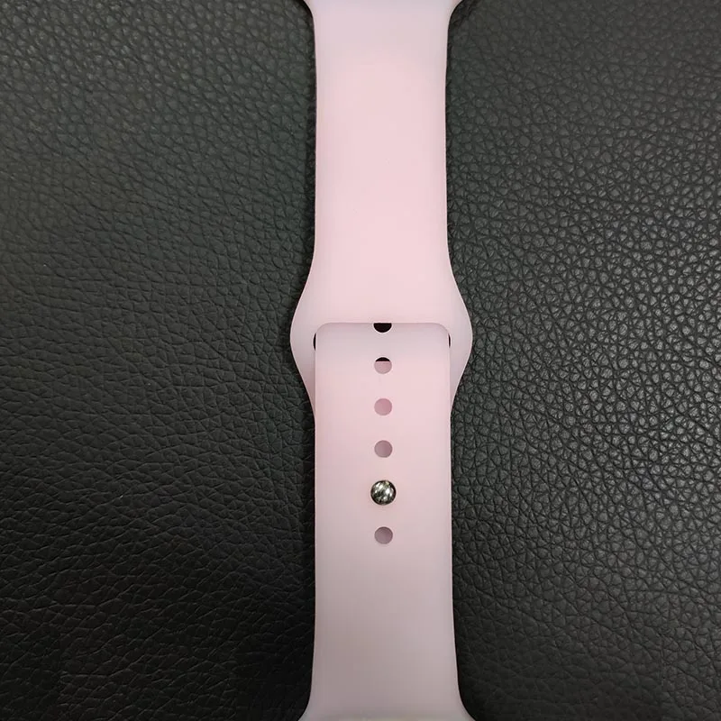 soft Silicone Sports Band for Apple Watch 4 3 2 1 38MM 42MM Bands Rubber Watchband Strap for Iwatch series 4 40mm 44mm - Цвет ремешка: light pink