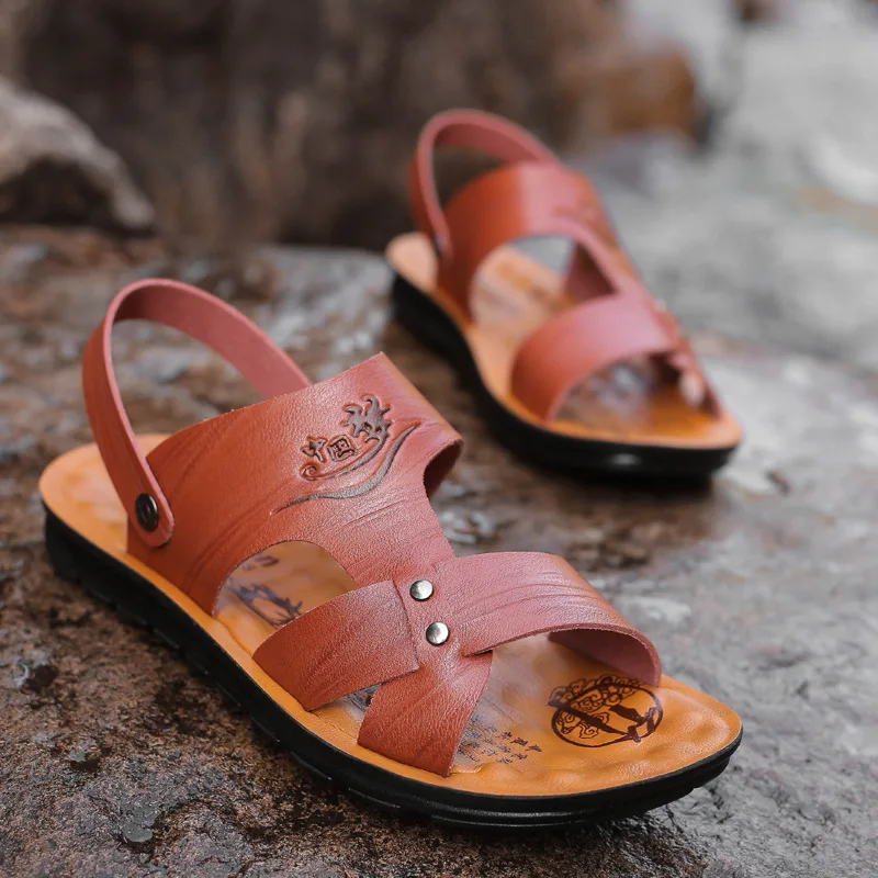 

Summer Fashion Casual Open Toe Casual Sandals Korean-style Versatile Outdoor Sandals Men Slippers Double Purpose MEN'S Slippers