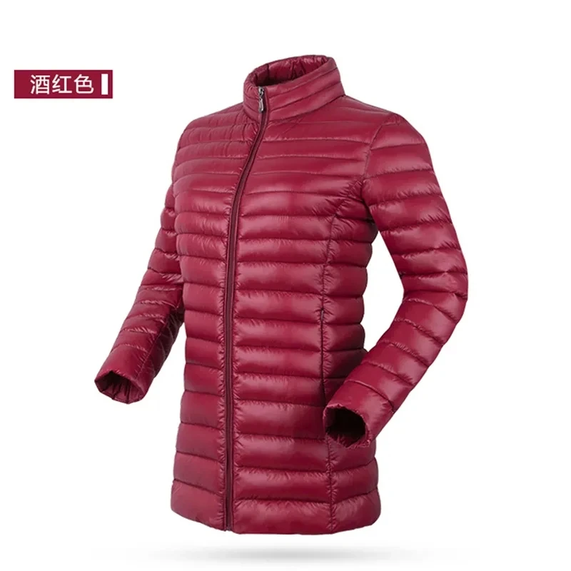 Women Casual Down Cotton Long Short Jacke 2024 Mother New Autumn Winter Light Cotton-padded Coat Female Hooded Padded Jacket A31