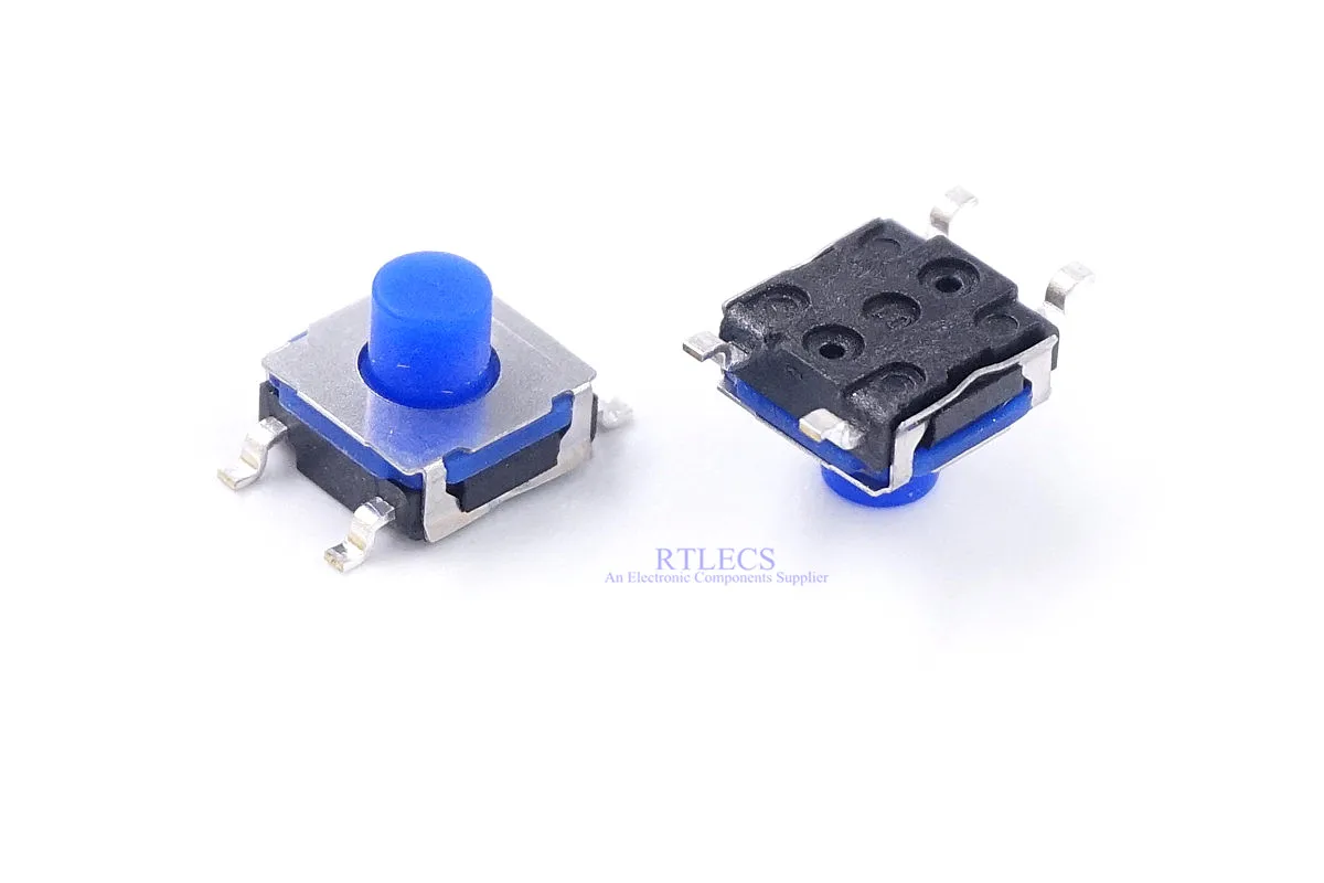 10 pcs IP67 Waterproof Tact Switch 6.2x6.2 mm Soft Feeling Silicone SMT Surface Mount PCB SPST-NO Washable Tact Switch Momentary