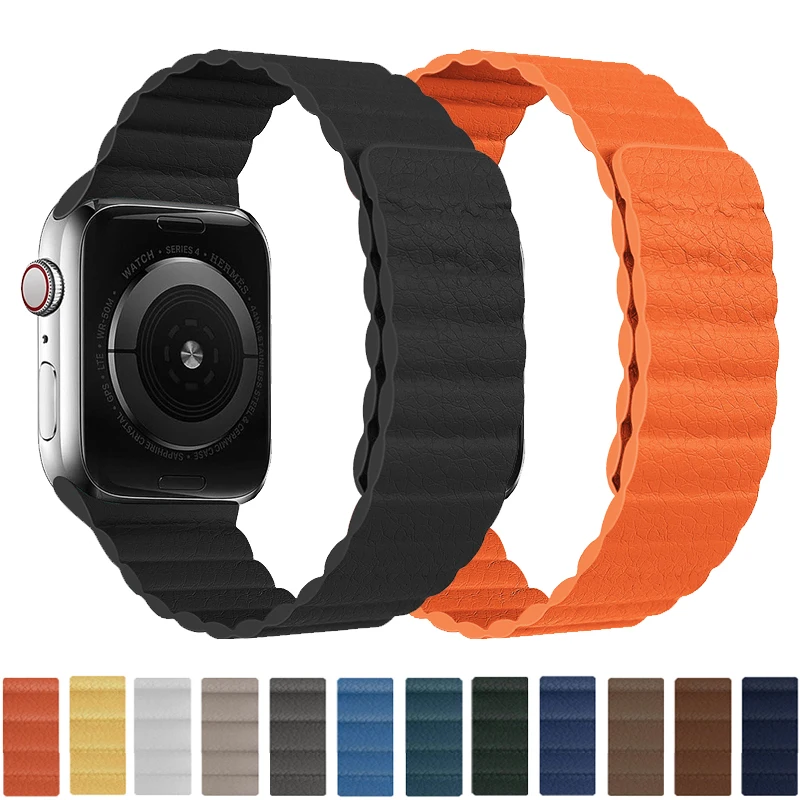 

Leather strap for Apple Watch Bands 44mm 40mm series 6 Loop belt bracelet iWatch 3 42 38mm correa Watchband for apple watch 5 se