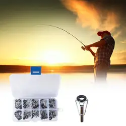 50pcs/box Fishing Top Rings Rod Pole Repair Kit Line Guides Replacement Sets Accessories Diy Kit Eye Pole Rings Repair Eyes E3c4