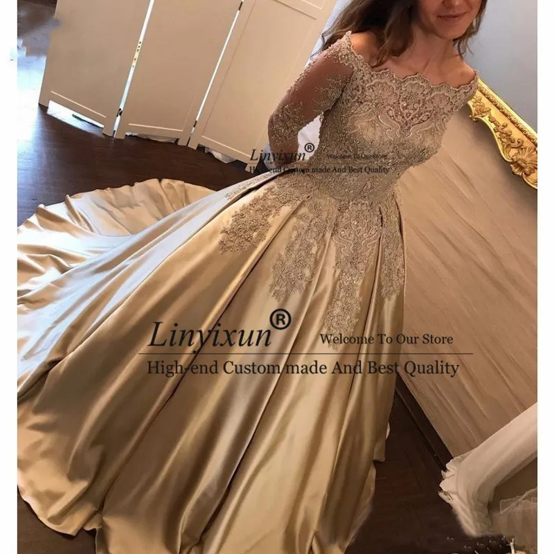 Элегантные платья с открытым плечом года платья с длинными рукавами Vestidos de fiesta платье для выпускного вечера торжественное вечернее платье новое платье для выпускного вечера