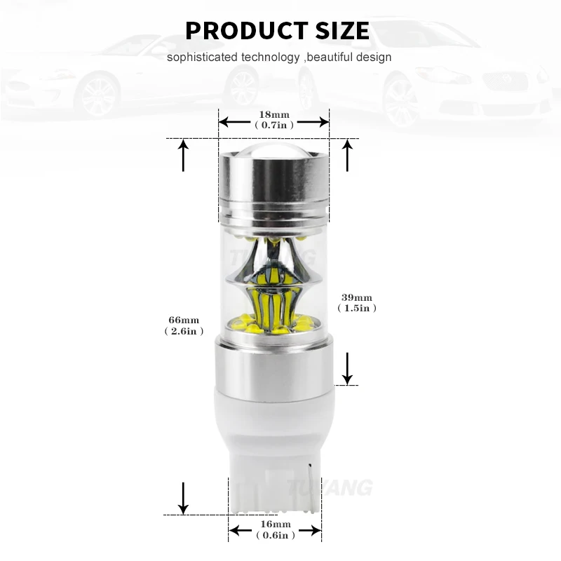 2x7440 W21/5 Вт Светодиодный светильник 100 Вт CREE чип XBD T20 DRL задние фонари Автомобильные дневные ходовые огни Тормозная лампа задний фонарь