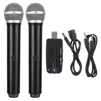 

2 Microphone with 1 Receiver Set USB Microphone for TV / Computer / Audio Computer Accessories studio microphone