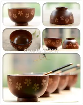 

High quality nature Japanese style original wooden children rainbow noodle matcha tea bowl chestnut wood ceremony accessories