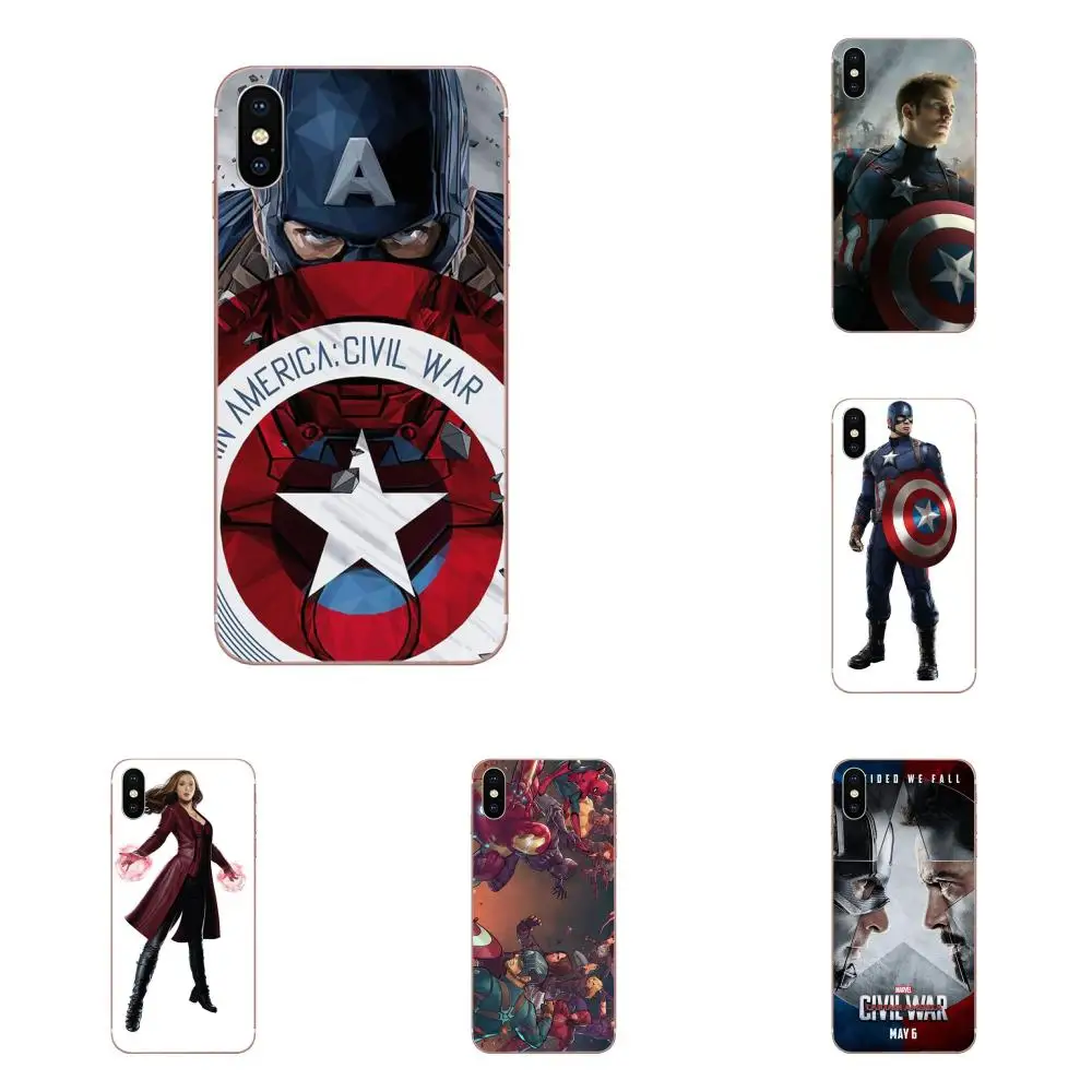 

For LG K50 Q6 Q7 Q8 Q60 X Power 2 3 Nexus 5 5X V10 V20 V30 V40 Q Stylus Soft TPU Coque Design Marvel's Captain America Civil War