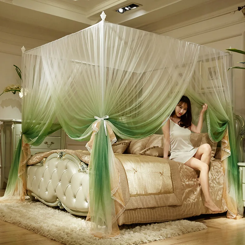 Square Three Side Openings Romantic Princess Lace Canopy Mosquito Net No Frame 