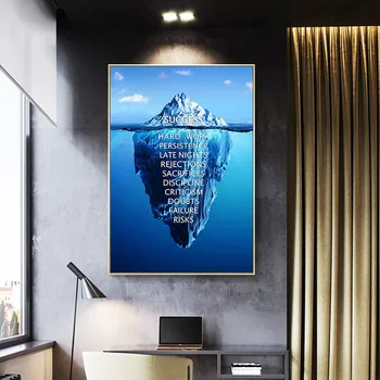 

Corporate Success English Poster Tree Root Iceberg Landscape Inspirational Canvas Painting Office Study Decor Pictures Wallpaper