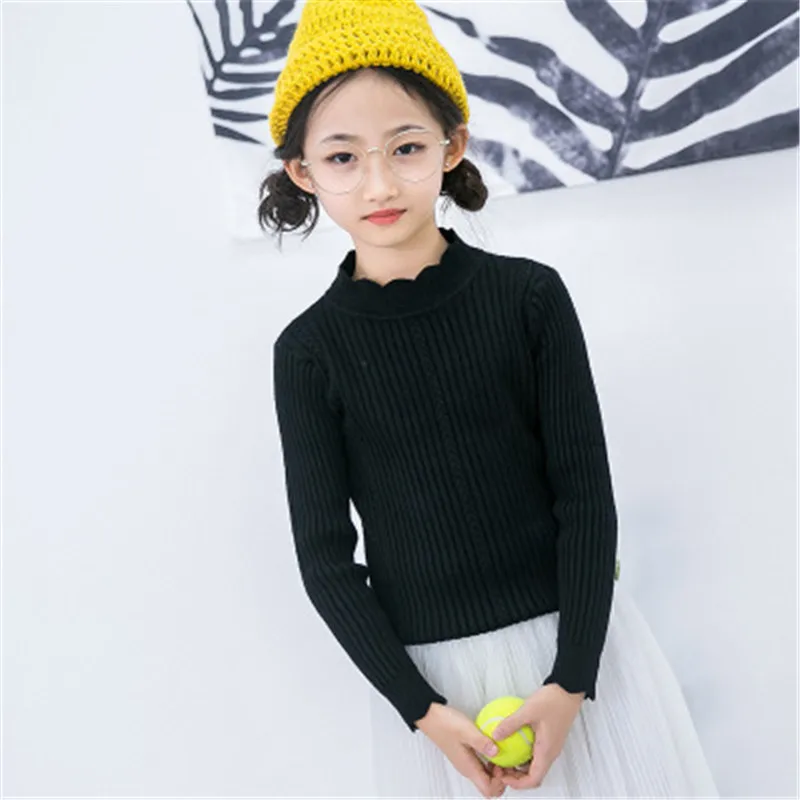hot girls sweaters autumn and winter children's blouses bottoming shirts thick half-high collar children's sweaters