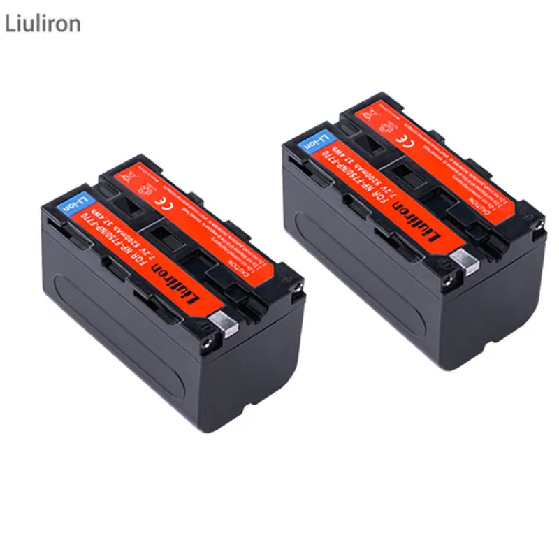 2battery 3x NP F770 F750 NP-F750 Li-ion Replacement Battery+ LCD USB Charger for Sony NP-F750 NP-F770 Camcorder LED Video Light D&F - Цвет: 2battery