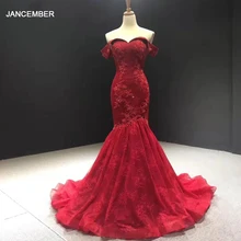 J66776 jancember блестящее платье русалки в вечернем платье милое с красной ковровой дорожкой платье pengantin merah
