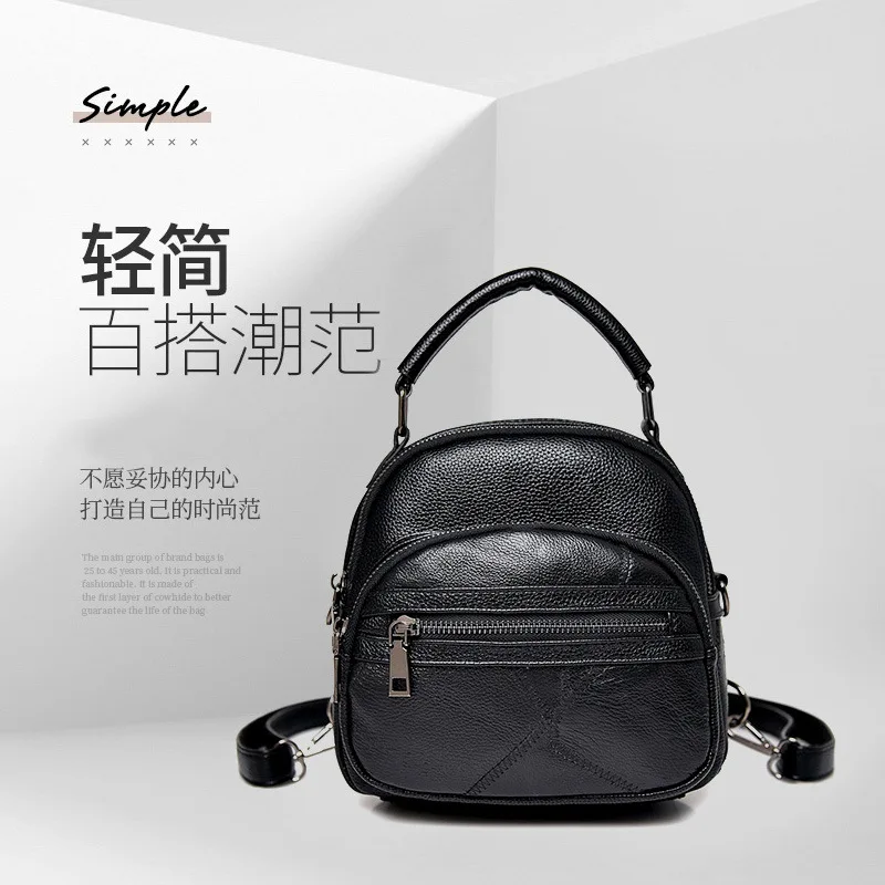 

Natural Leather Multi-functional Multilayer Women's Bag 2019 New Style Joint Leather Backpackage Hand Crossbody Bag