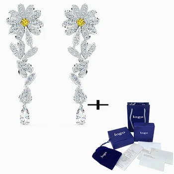 

SWA 2020 New Fashion Classic Eternal Flower Pierced Earrings For Wife To Send Mother Exquisite And Elegant Commemorative Gift