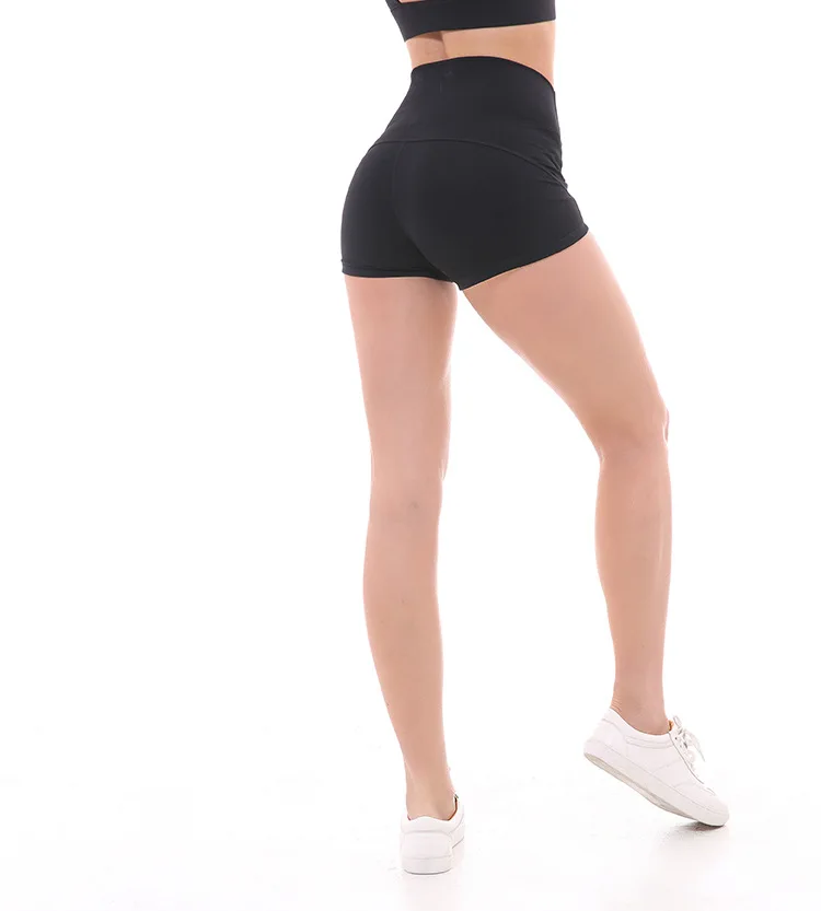 LANTECH женские шорты для йоги мягкие нейлоновые фитнес шорты для бега с высокой талией однотонные спортивные шорты для тренировки тонкий животик контроль для спортзала атлетики