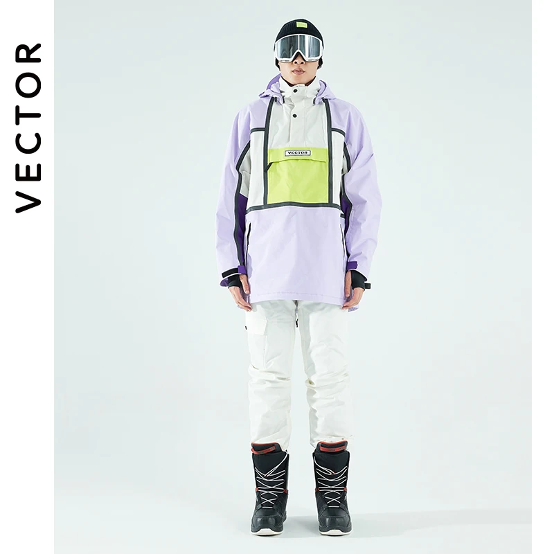 Winter Jacket Ski Jacket VECTOR Ski Wear Women's Hooded Sweater Reflective Trend Ski Wear Thickened Warmth and Waterproof Equipment Suit Women