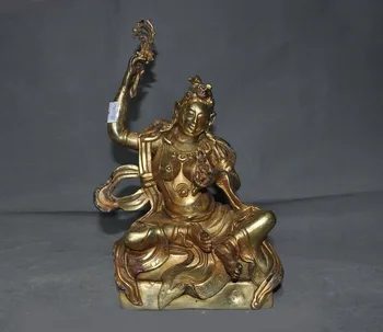 

wedding decoration Rare old Tibetan Buddhism bronze Gilt Kwan-Yin goddess Bodhisattva Buddha statue
