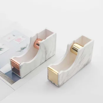 

Marble Texture Style Desktop Metal Core Adhesive Washi Tape Dispenser Cutter Tape Holder School Office Stationery Supplies