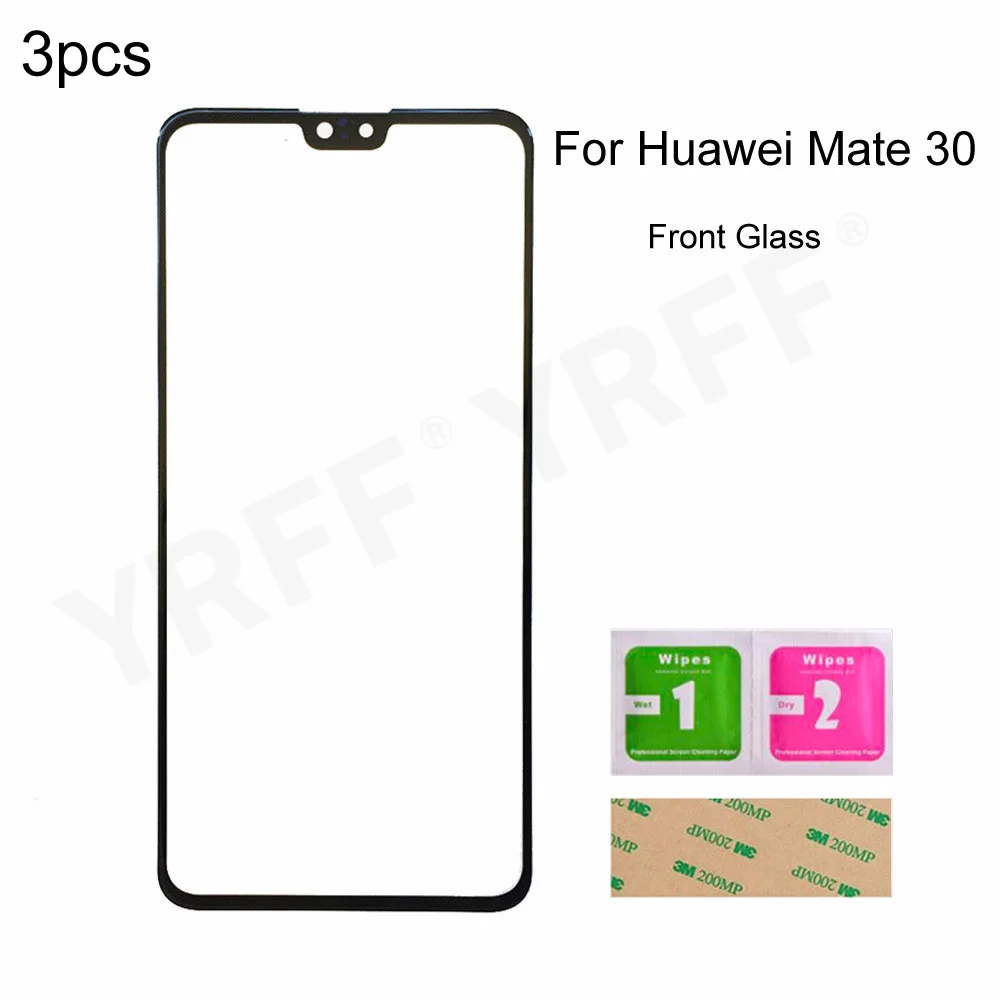 3 шт. внешнее стекло для Huawei Mate 30 (без сенсорного ЖК-экрана) Передняя стеклянная
