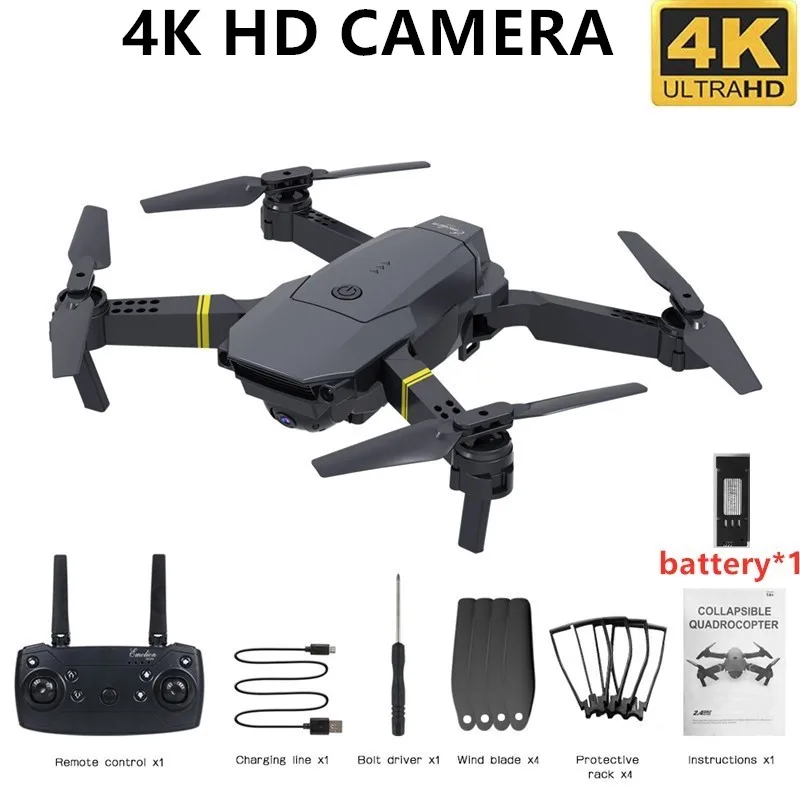 4K 1Battery HJHRC JY019 Wi-Fi FPV с широкоугольной камерой 4K HD, режим удержания высоты, складной рычаг, Радиоуправляемый квадрокоптер, Дрон Pro RTF Drone VS E520S E58 - Цвет: 4K 1Battery