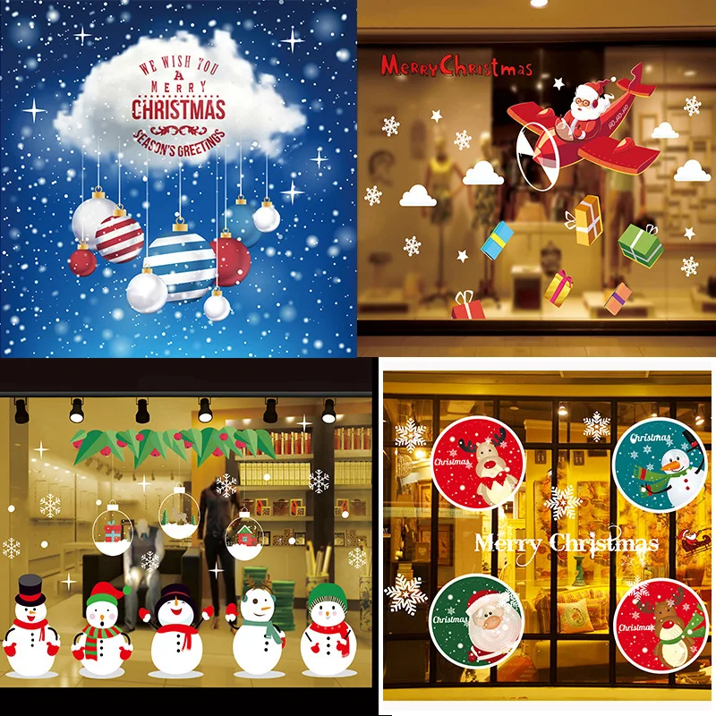 

Wall-StickersChristmas Window Shop Electrostatic Christmas Decorations Room Decoration Accessories