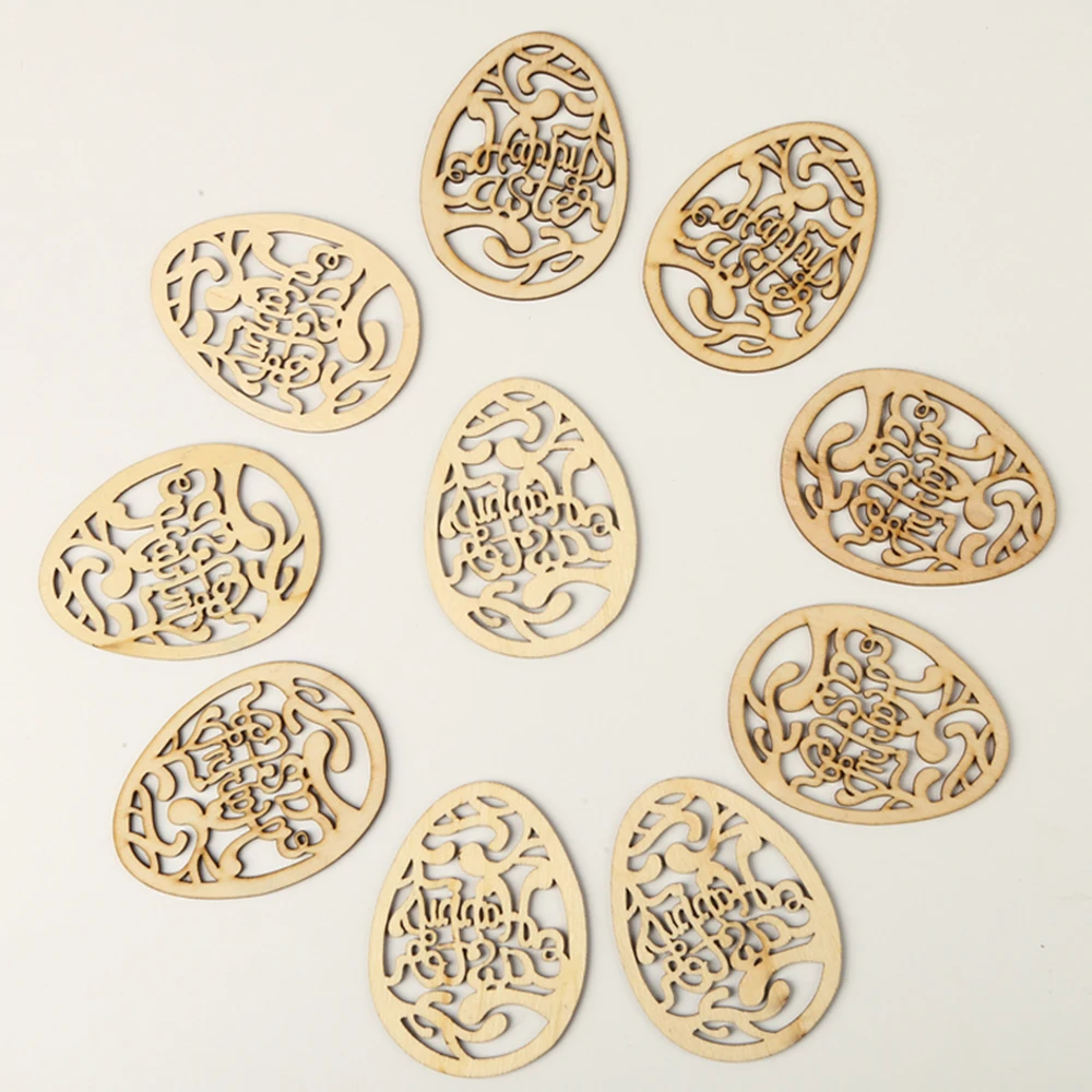 10 шт. резные пасхальные яйца деревянные поделки деревянные висячие украшения для дома Скрапбукинг вечерние украшения
