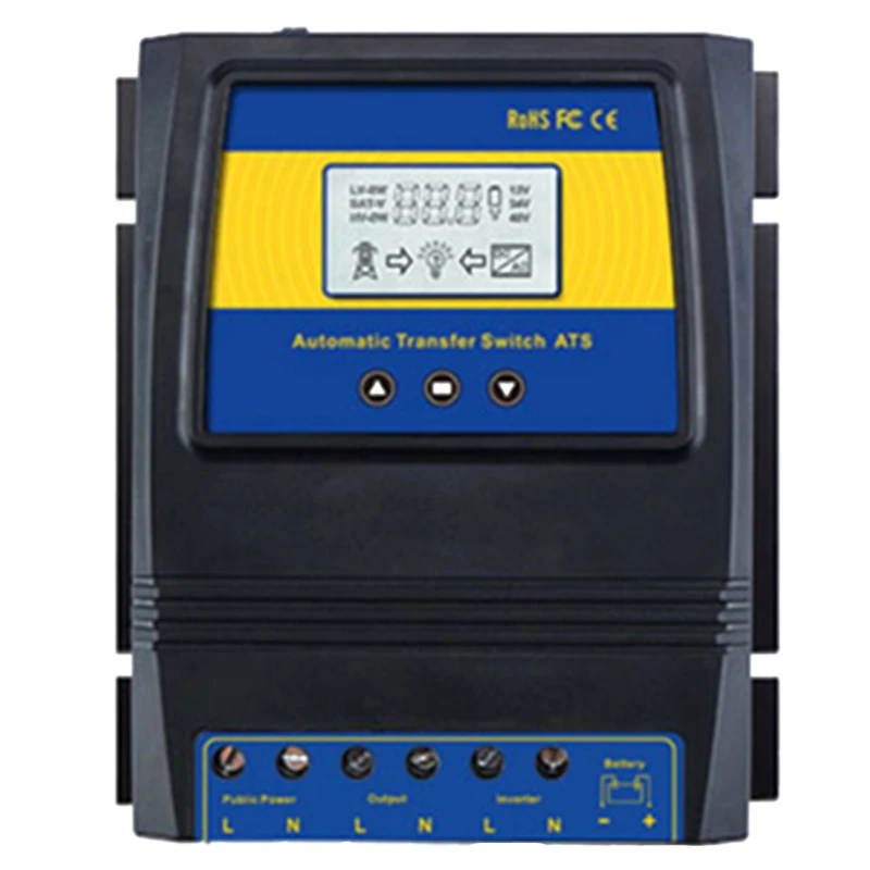 

Automatic ATS Dual Power Transfer Switch Solar Charge Controller for Solar Wind System DC 12V 24V 48V AC 110V 220V On/Off Grid