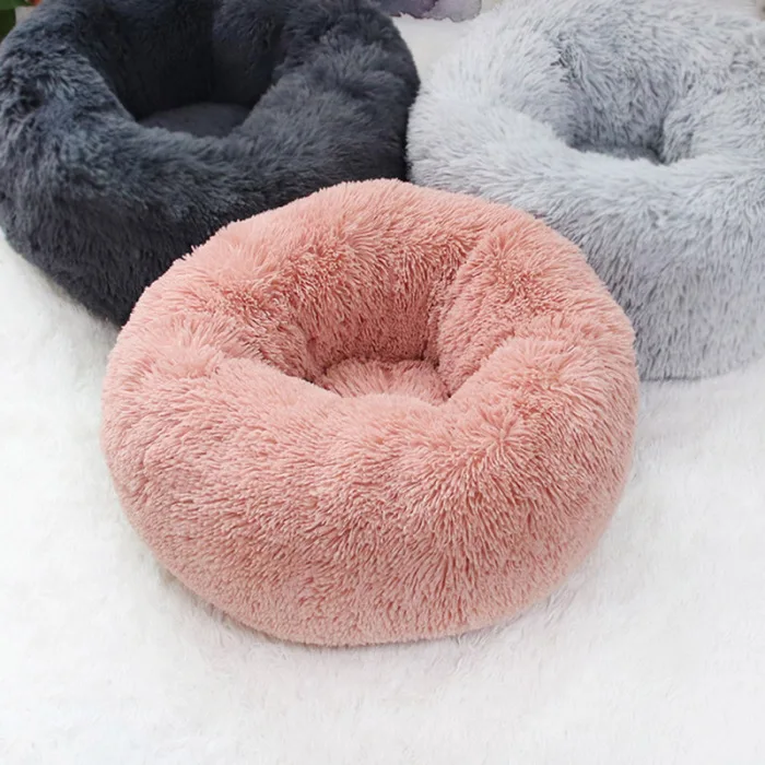 Pet плюшевый пончик Cuddler кошки кровать теплый мягкий утолщенный повышенный коврик для собак и щенков Подушка@ LS