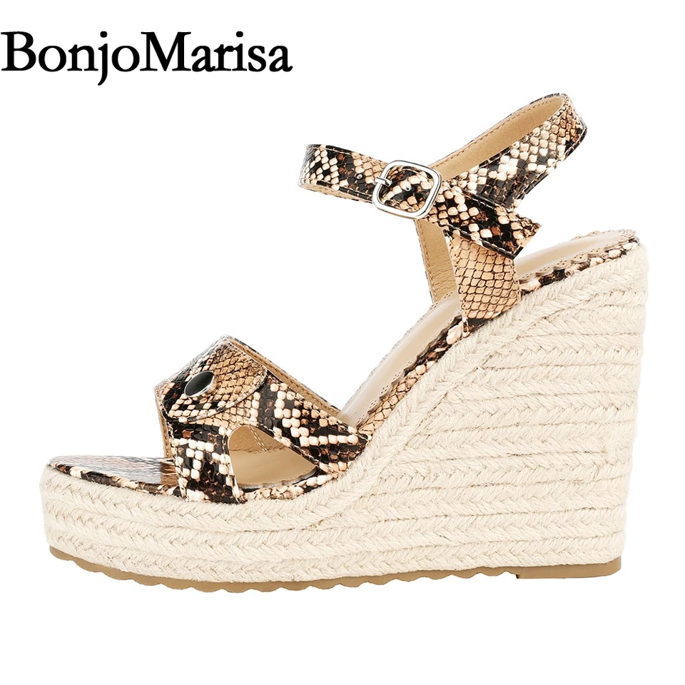 snakeskin platform espadrilles