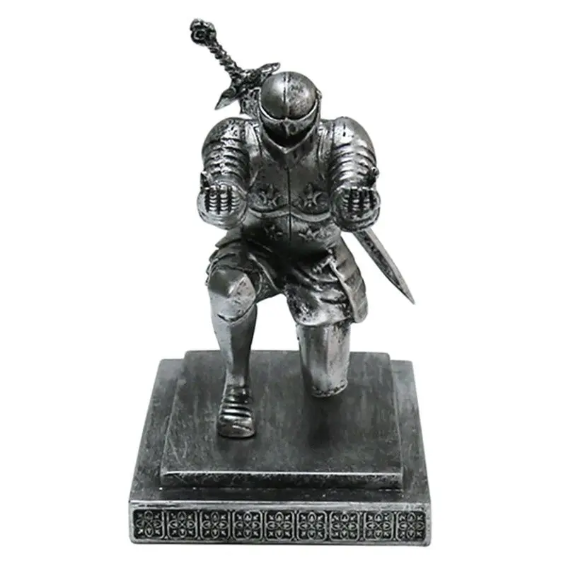 Armor Knight Pen Pencil Holder With Sword Accessory One Knee Position Medieval Theme Office Accessories Organizador Escritorio