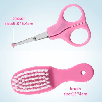 

8pcs Baby Kids Nail Hair Health Care Thermometer Trimmer Scissors Safety Manicure Set Newborn Baby Care Grooming Brush Kit N