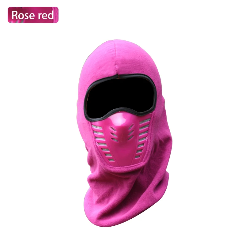 Уличная зимняя велосипедная Флисовая теплая Полнолицевая маска Анти-пыль ветрозащитная Лыжная маска сноуборд капюшон Анти-пыль велосипед термо-шарф - Цвет: Pink
