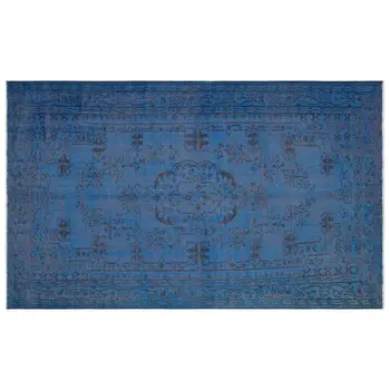 

Handmade Blue Vintage Overdyed Turkish Area Rug 167x270 Cm-5'6''X8'10''